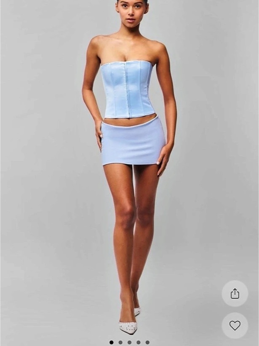 NWT Danielle Guizio Satin Corset Crop Top in Blue